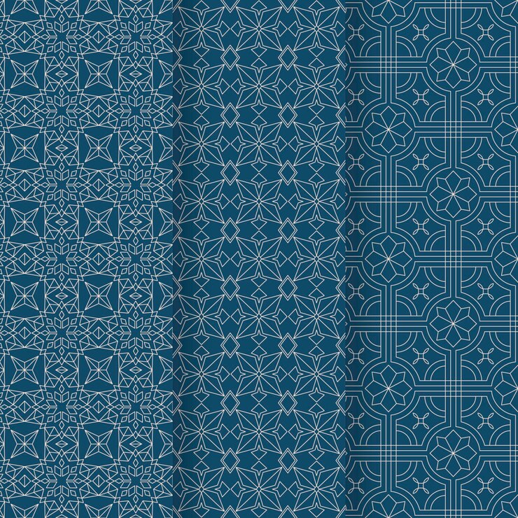Free Vector flat linear arabic pattern collection