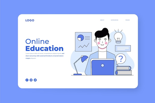 Flat linear online learning landing page