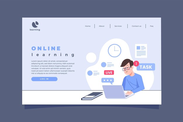 Flat linear online learning landing page