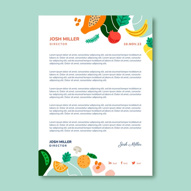 Flat local market business letterhead template