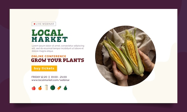 Flat local market business webinar template