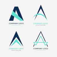 Free vector flat a logo template collection