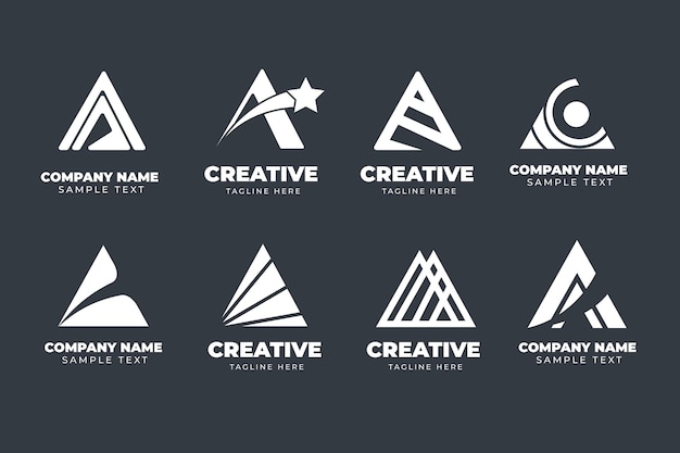 Free vector flat a logo template collection