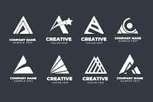 Free vector flat a logo template collection