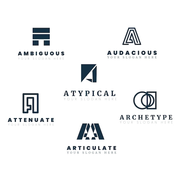 Flat a logo template collection