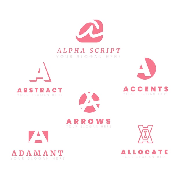 Flat A Logo Template Collection