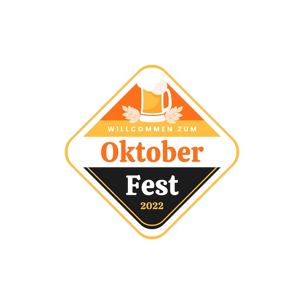 Flat logo template for oktoberfest celebration