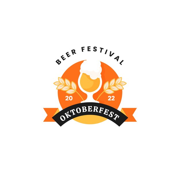 Flat logo template for oktoberfest celebration