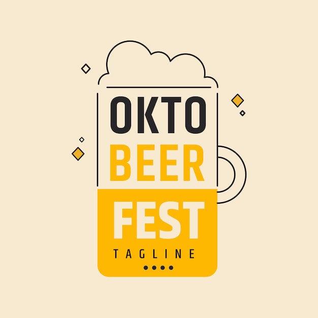 Flat logo template for oktoberfest celebration