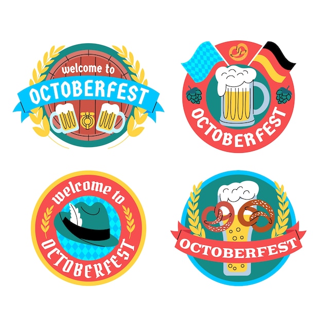 Flat logo template for oktoberfest festival