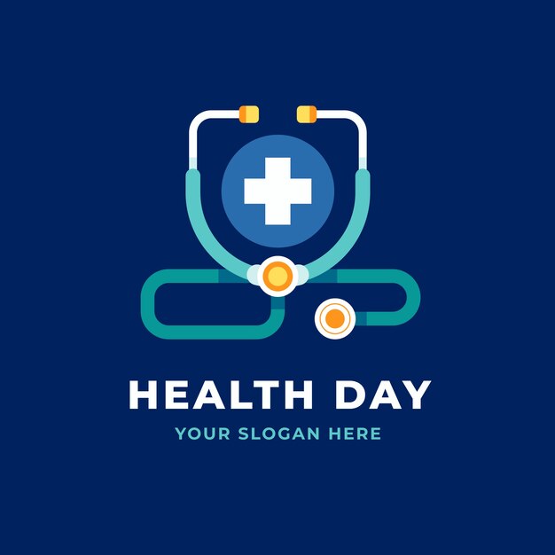 Flat logo template for world health day awareness