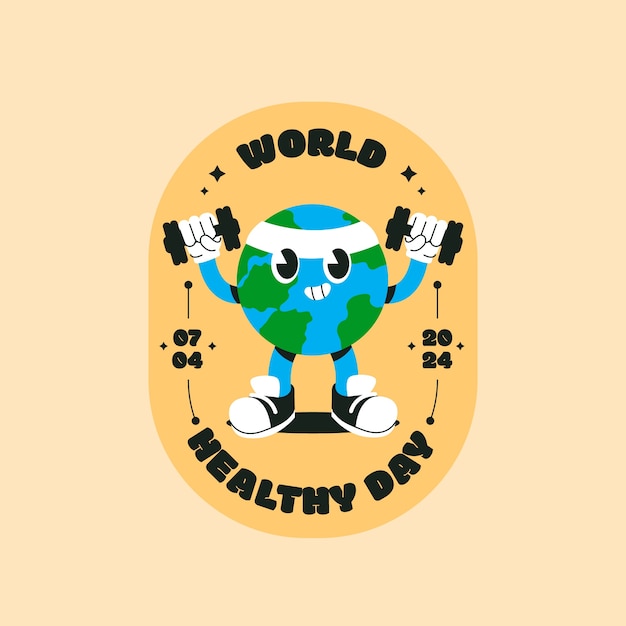 Плоский шаблон логотипа для Всемирного дня здоровья