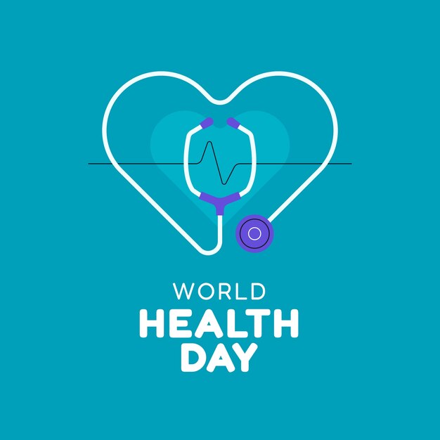 世界保健日のフラットロゴのテンプレート