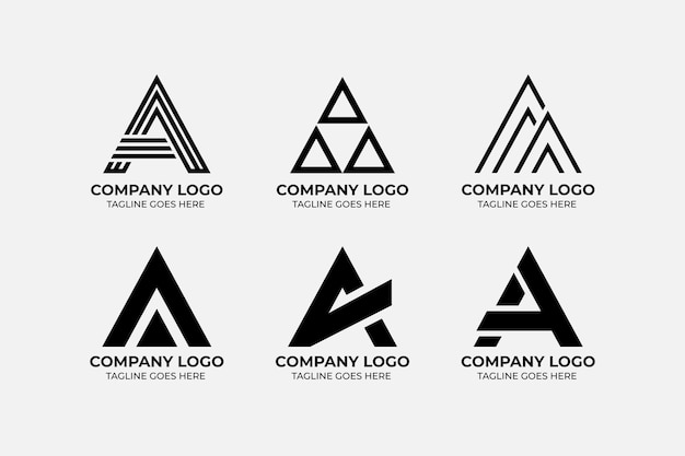 Free vector flat a logo templates collection