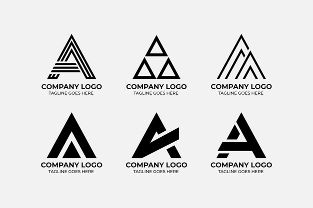 Flat a logo templates collection