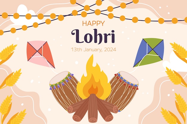 Free Vector flat lohri background