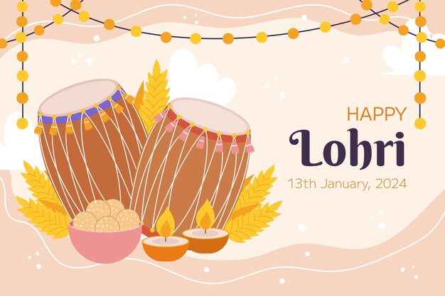Free Vector flat lohri background
