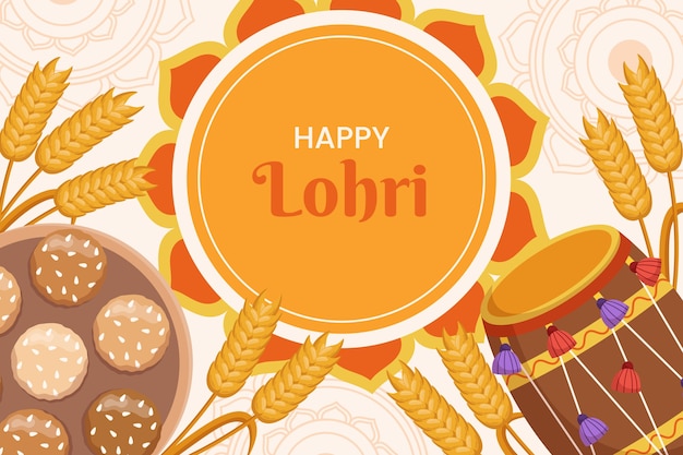 Free Vector flat lohri festival background