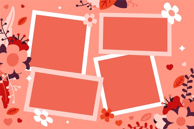 Free vector flat love collage for valentine's day