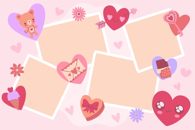 Free vector flat love collage for valentine's day