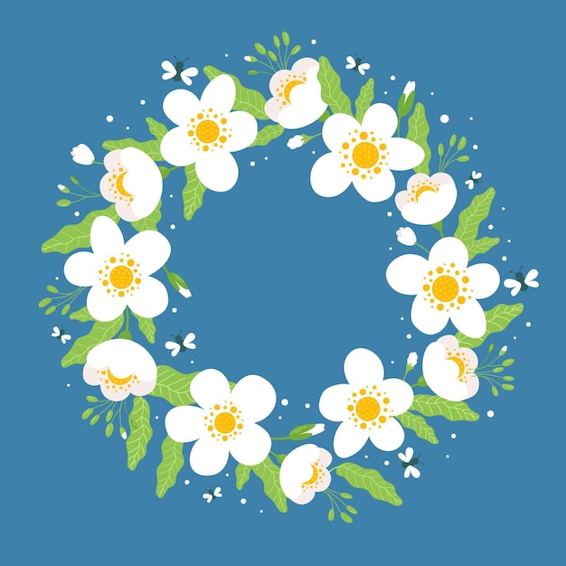 Free vector flat lovely spring floral frame