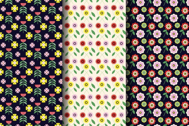 Flat lovely spring pattern collection