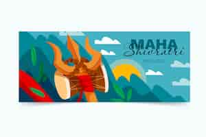 Free vector flat maha shivaratri horizontal banner