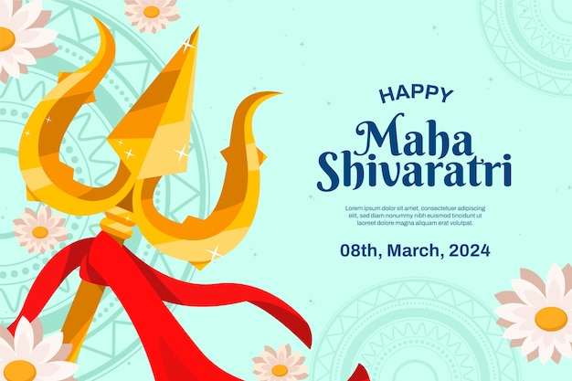 Free vector flat maha shivratri background