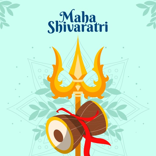 Free vector flat maha shivratri illustration