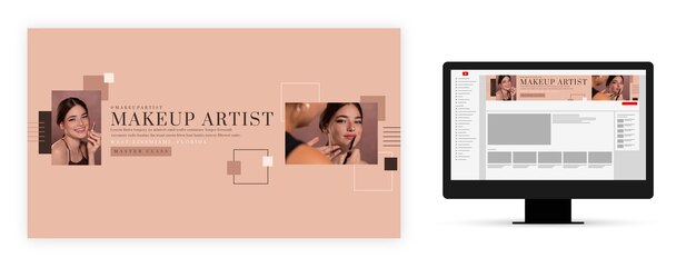 flat makeup artist youtube channel art