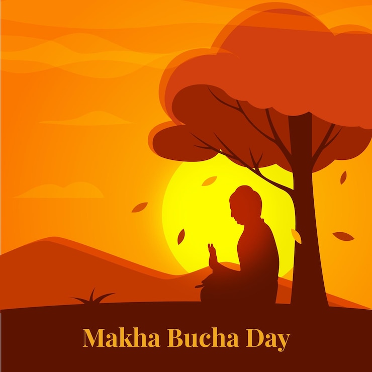 Free Vector flat makha bucha day