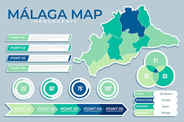 Flat málaga map template