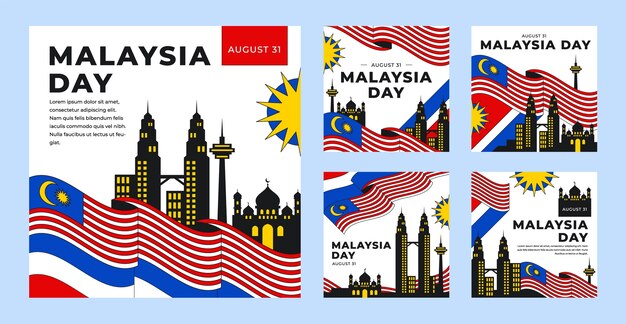 Flat malaysia day instagram posts collection