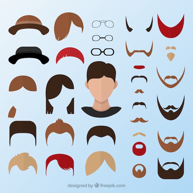 Free vector flat male avatar creator