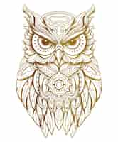 Free vector flat mandala owl outline design