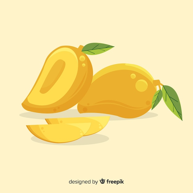 Vettore gratuito illustrazione di mango piatto