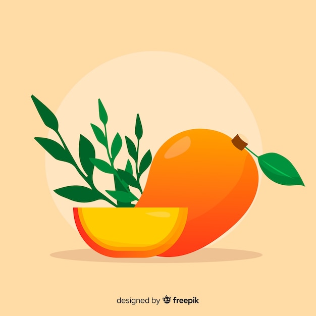 Vettore gratuito illustrazione di mango piatto