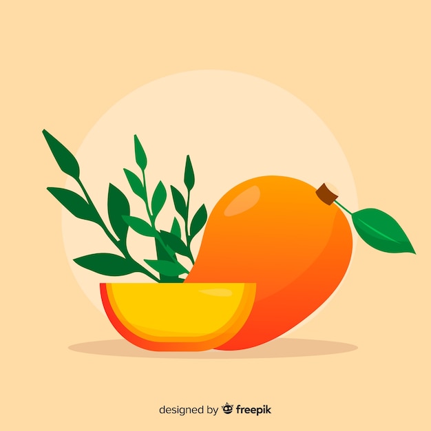Flat mango illustration