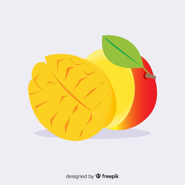 Vettore gratuito illustrazione di mango piatto