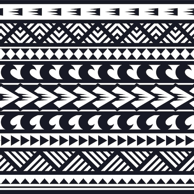 Flat maori tattoo pattern