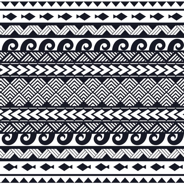 Flat maori tattoo pattern