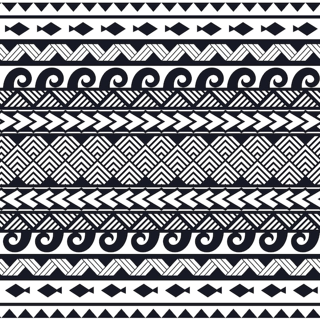 Flat maori tattoo pattern