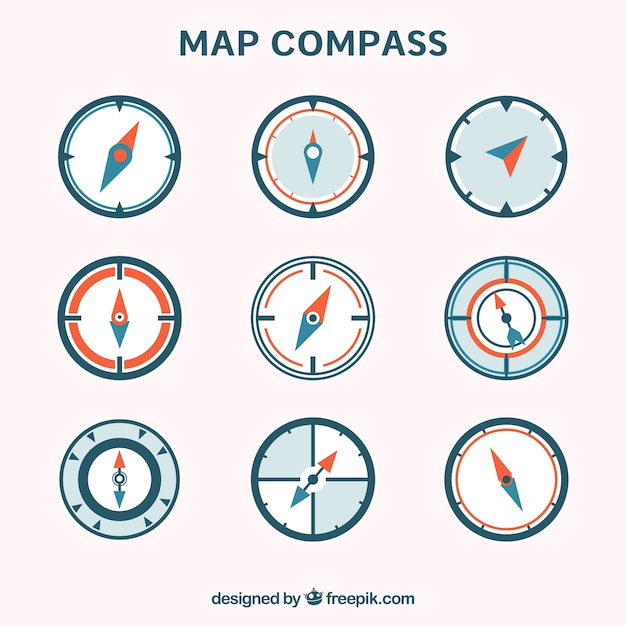 Collezione di bussole a mappa piatta