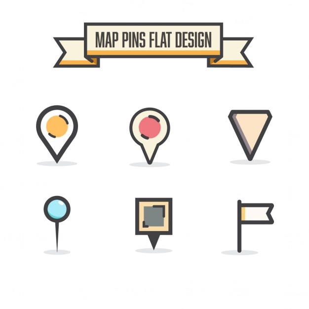 Free vector flat map icons