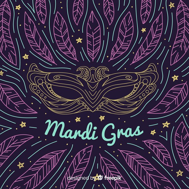 Flat mardi gras background