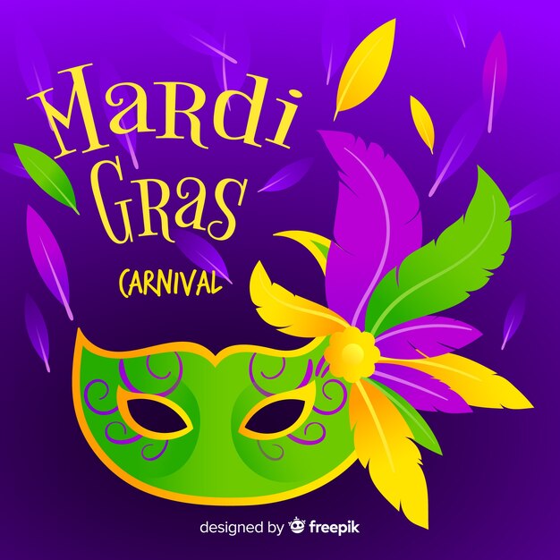 Flat mardi gras background