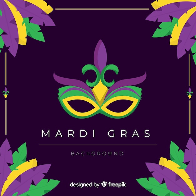 Flat mardi gras background