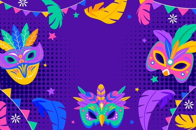 Free vector flat mardi gras background