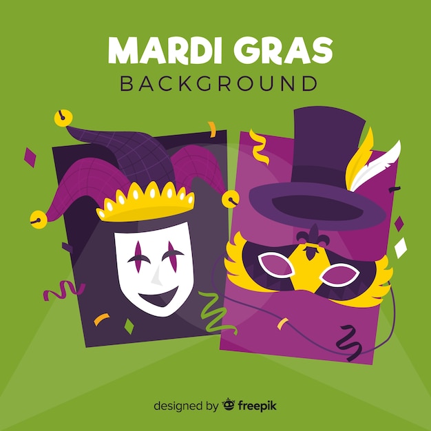 Flat mardi gras carnival background