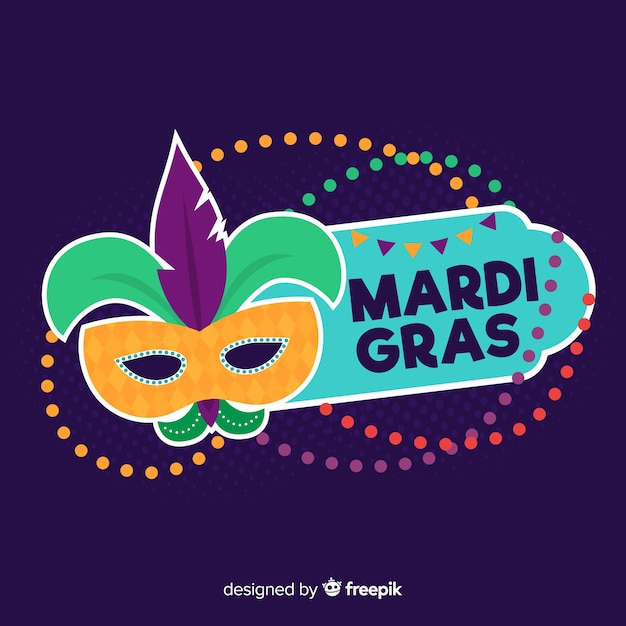 Flat mardi gras carnival background